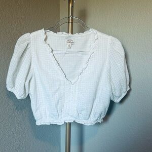 Wrangler X Billabong White Puff Sleeve Blouse